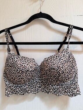 Victoria’s Secret Leopard Print Longline Bralette - Neutral Animal Print